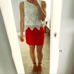 Jcrew red skirt